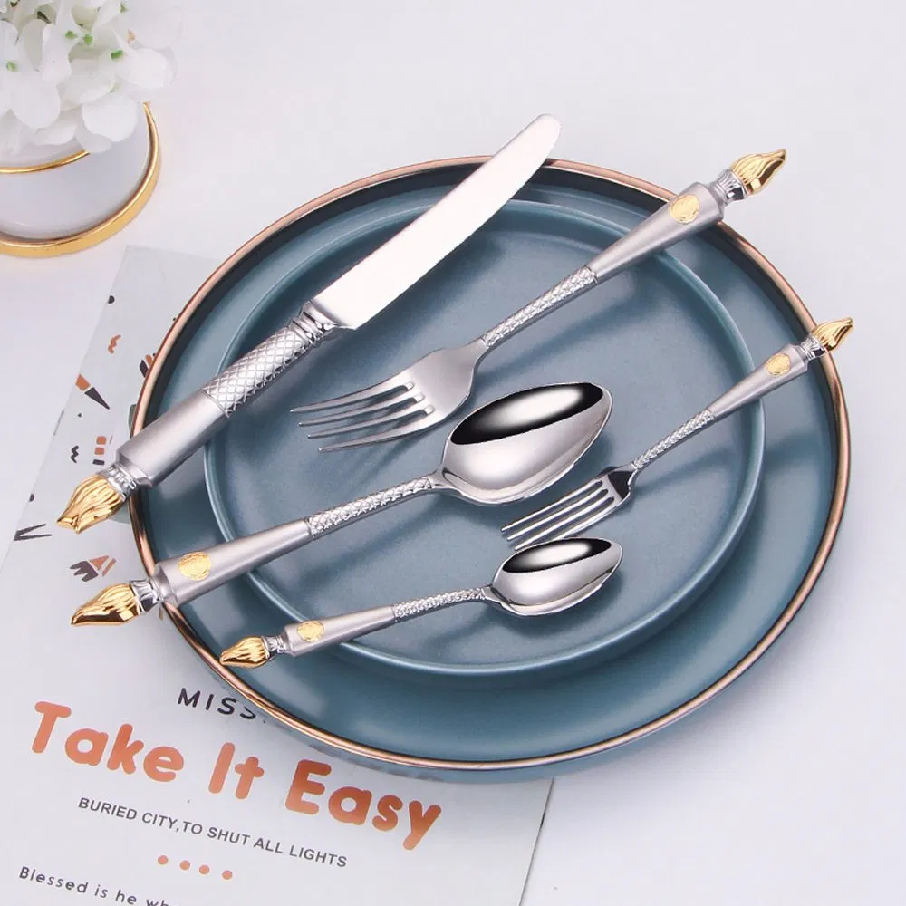 Stainless Steel Cutlery Set 304 High-End Hotel Cutlery Forged Knife and Fork