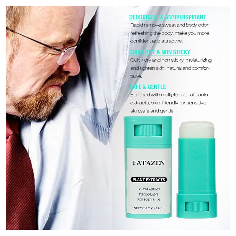 Fatazen OEM Herbal Deodorant Antiperspirant Stick Sweat Odor Balm Natural Plant Extracts Long Lasting Deodorant for Body Skin