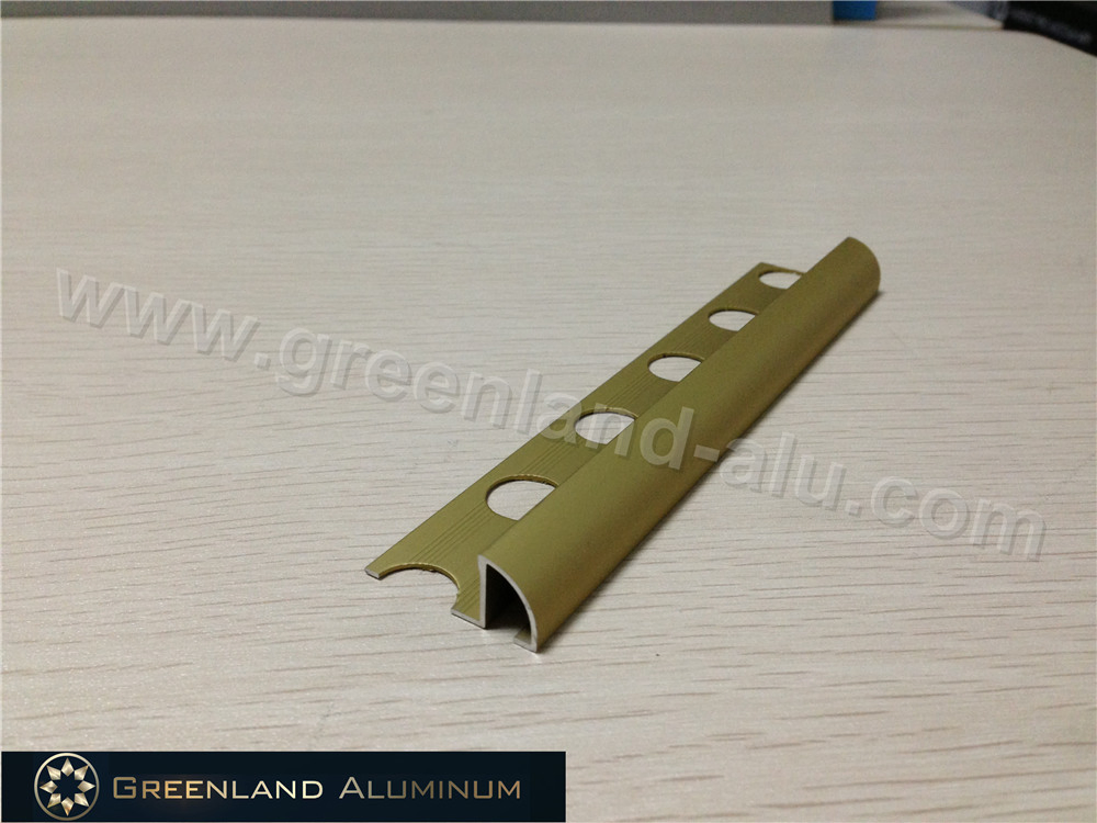 Matt Golden Aluminum Profile Round Corner Edge Trim10mm Height
