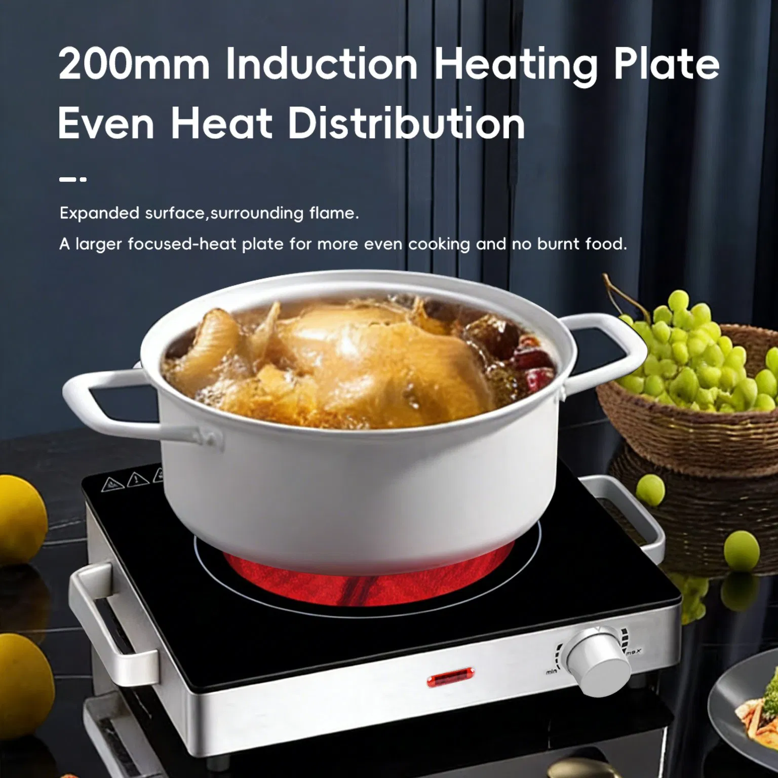 Kitchen Portable Stainless Steel 1 Burner Electric Ceramic Infrared Stove for Home