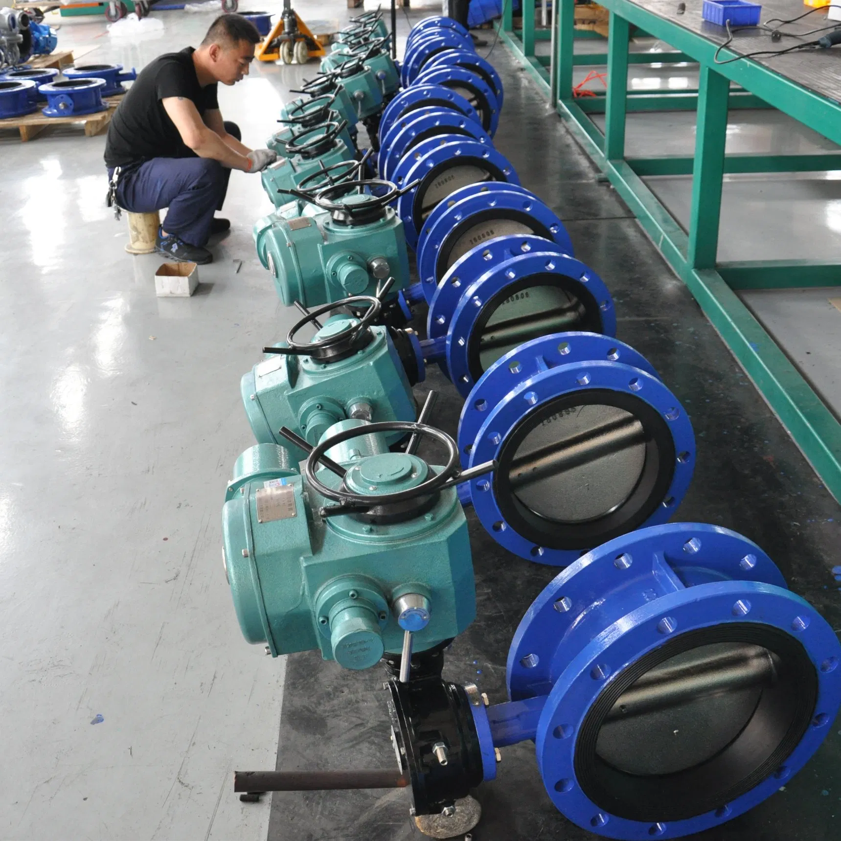 DN700 Electric Flanged Stainless Steel Disc EPDM Midline Butterfly Valve 150lb ASME