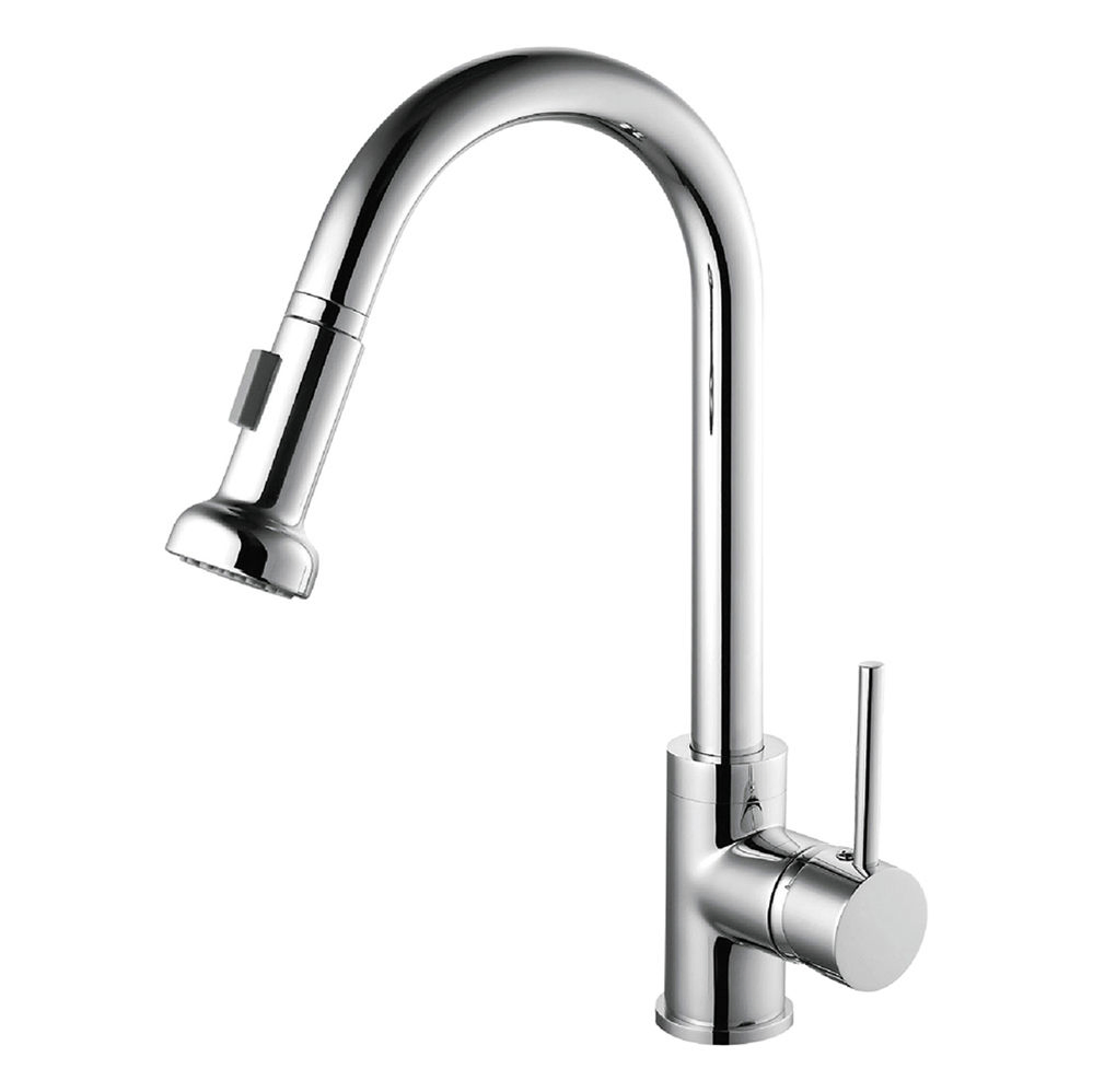 Modern Solid Brass Kitchen Tap Brushed Nickel Faucet Pull Down Single Handle Kitchen Taps Mixer