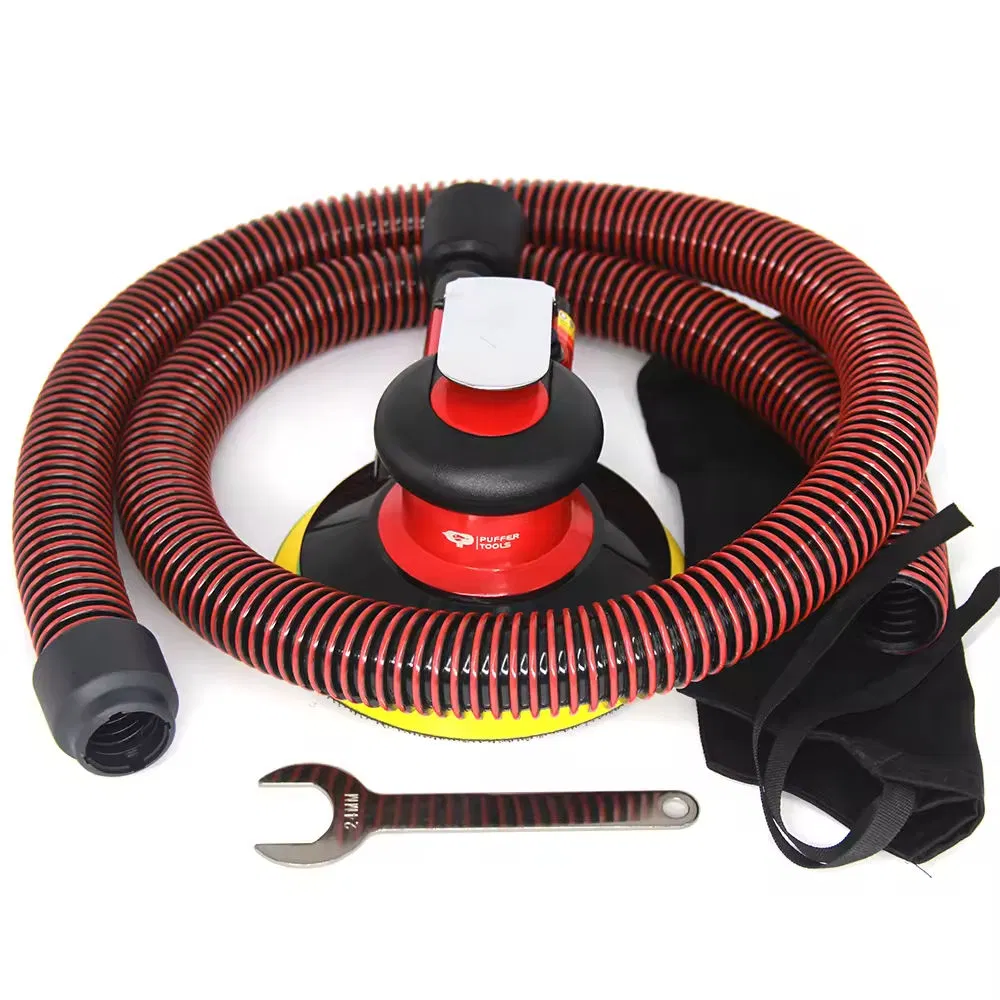 Puffer PT-2602V Professional Air Orbital Sander Low Vibration Vacuum Palm with 6 Inch Pad