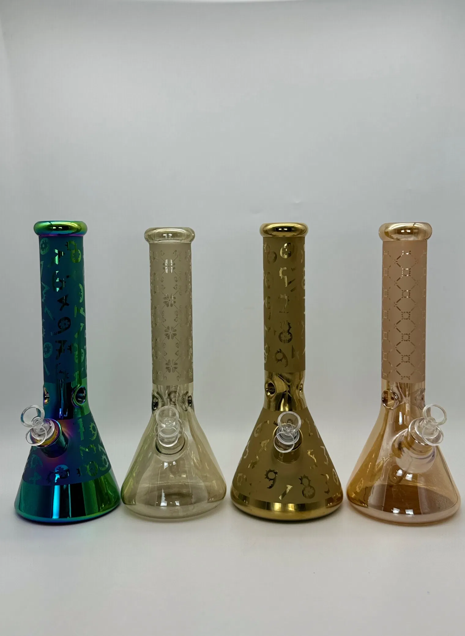 Premium Smoking Glass Water Pipe for Smooth Hits New Model Sandblasting +Chrome