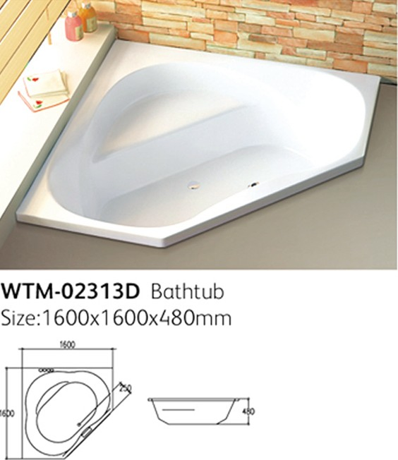 Угловая ванна Diamond для двоих, акриловая