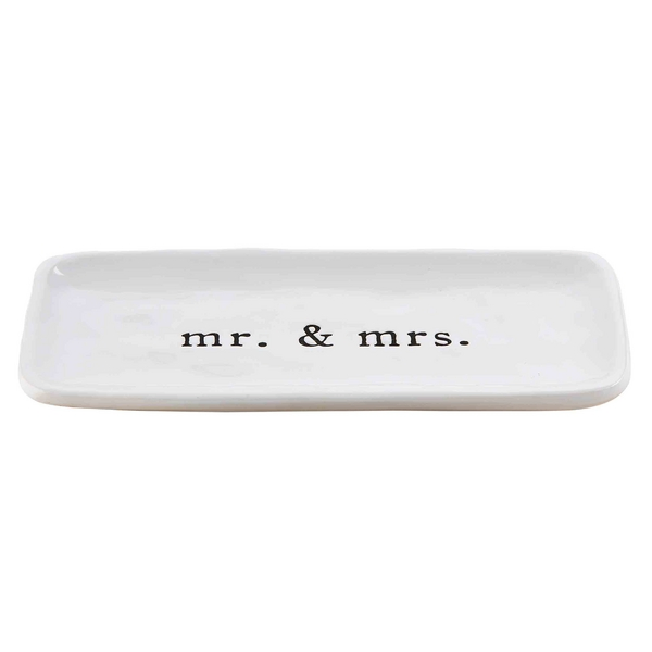 Personalized Mr. and Mrs. Ceramic Plate Set for Couples
