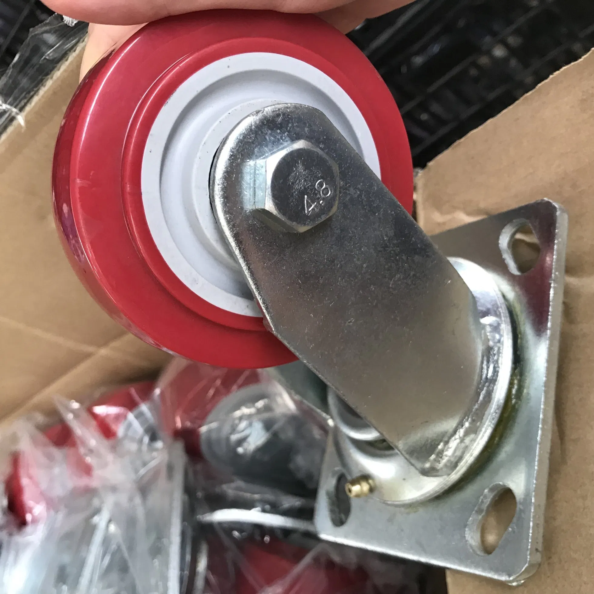 Medium Heavy Duty Industrial Caster Swivel Plate PVC Caster Wheel with Brake