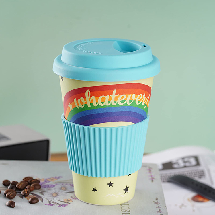 Customized Printing Logo Compostable Coffee Takeaway Bamboo Fiber Coffee Cup