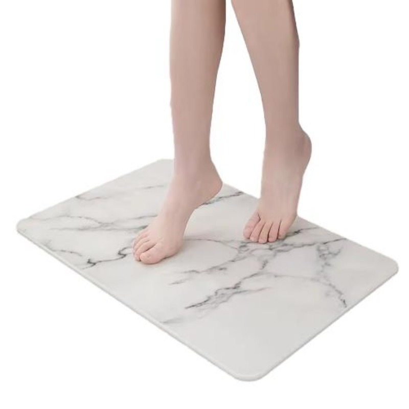 High-Quality Ultra-Absorbent Stone Shower Mat Versatile Quick-Drying Diatomite Bath Mat