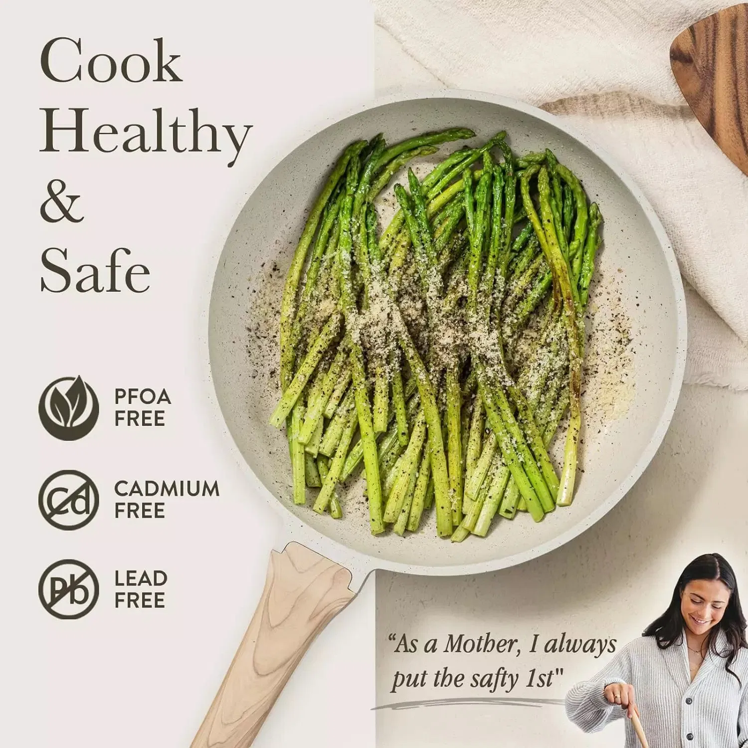 Pots and Pans Set White/Black Granite Induction Kitchen Cookware Sets