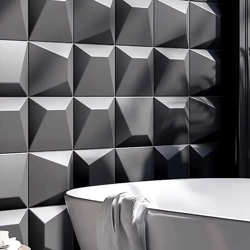 3D Square Stone Texture PU Stone Wall Panels Faux Exterior Panels Artificial Stone Polyurethane Sheet
