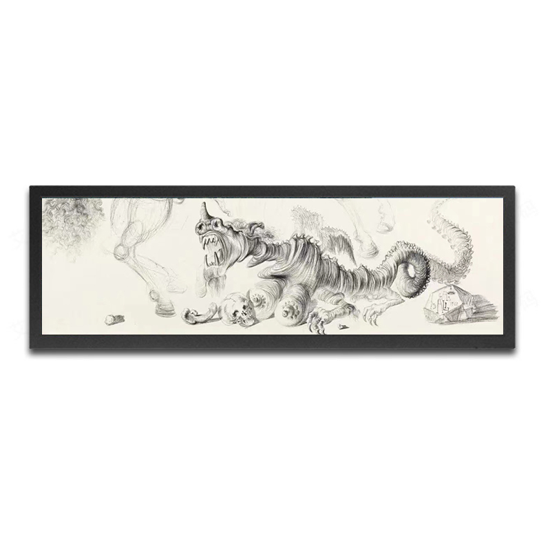 19 Inch Stretch Bar Totem LCD Display Strip Wide Supermarket Advertising Screen