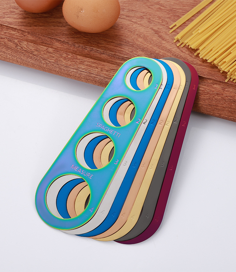 Pasta Measurer Tools,Stainless Steel Kitchen Gadgets,4 Serving Portion Spaghetti Measurer Ruler,Pasta Noodles Measurer Tool,Stainless Steel Ruler for Spaghetti