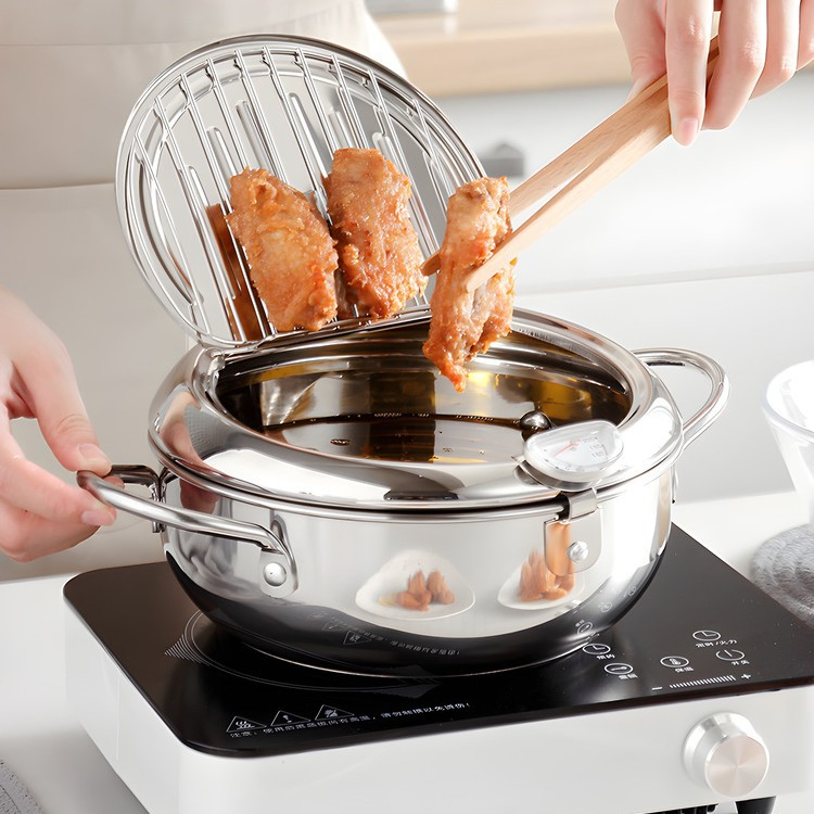 Stainless Steel Fry Pot Big Volume