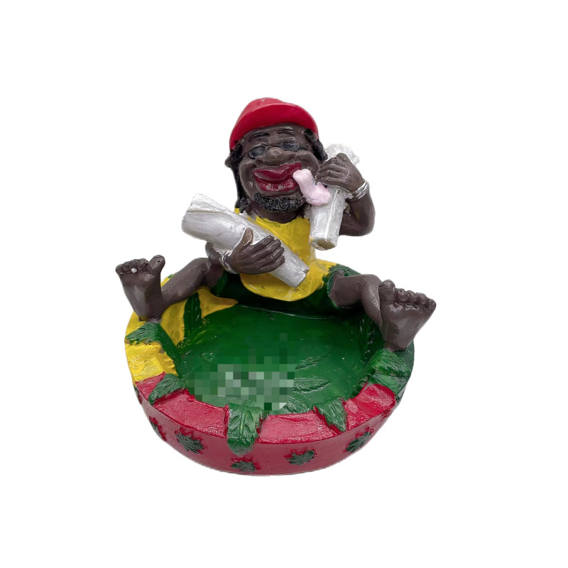 Bob Jamaica Old Style Creative Souvenirs Home Decoration Small Smoking Resin Ashtray
