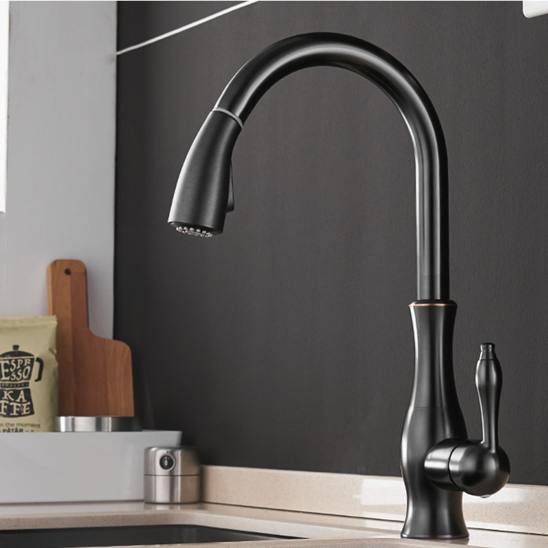 Kitchen Sink Faucets, Kitchen Faucets with Pull Down Sprayer Single Handle Single Hole Faucet for Farmhouse RV Utility Bar Laundry Sinks