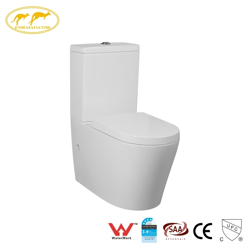 Luxury Villa Building Material Watermark Standard Ceramic Bathroom Rimless Flush Floor Mounted S-Tap UF Seat Cover Two Piece Toilet