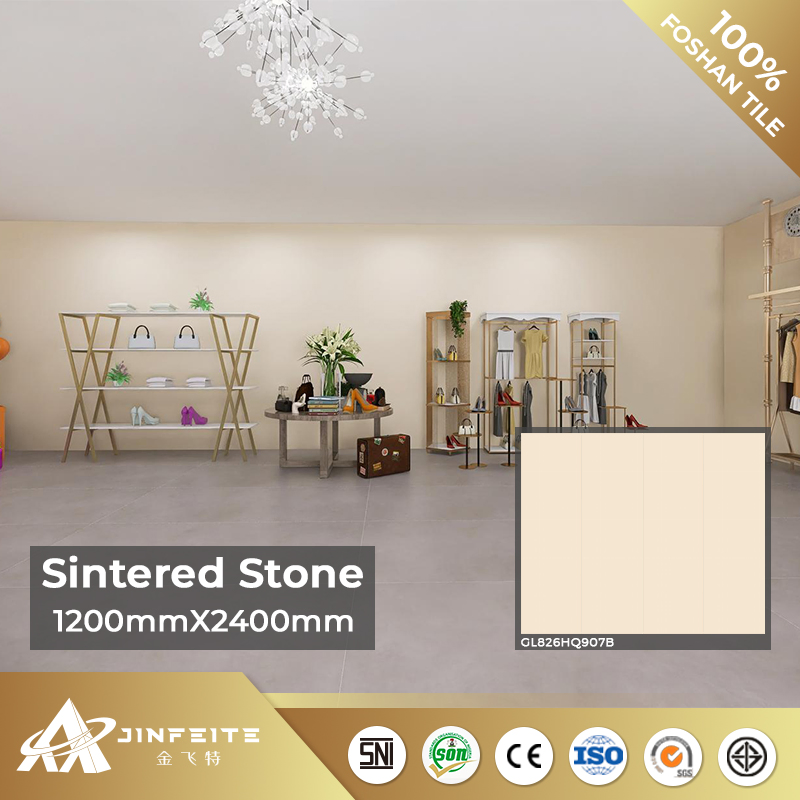 New Design Light Colour Sintered Stone Panel for Kitchen Wall Glossy Surface Easy Clean Best Price