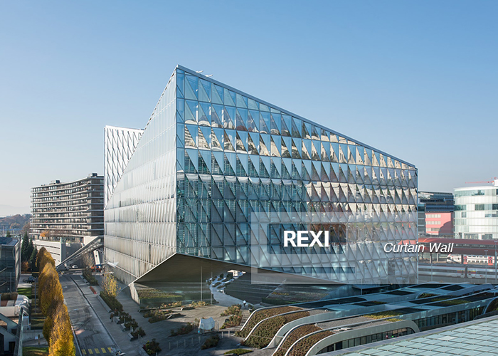 Aluminium Glass Building Facade System Price Aluminum Glazed Curtain Wall Cost per m2 square meter foot