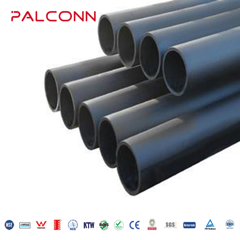 China Manufacturer Palconn 63*3.8mm Pn10 Black Color with Blue Strip HDPE Pipe and Fittings
