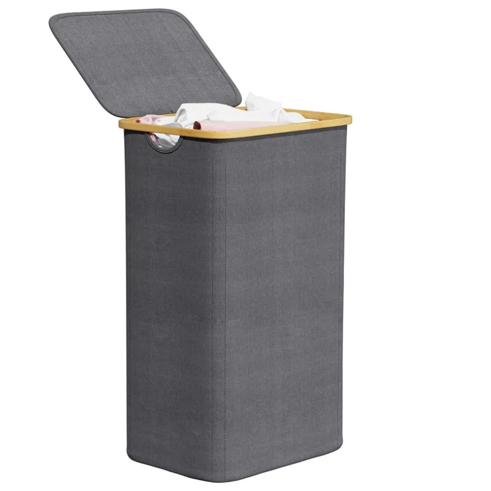 Bamboo Ring Storage Bucket, Oxford Cloth Dirty Clothes Basket, Art Storage Basket, Dirty Clothes Storage Basket