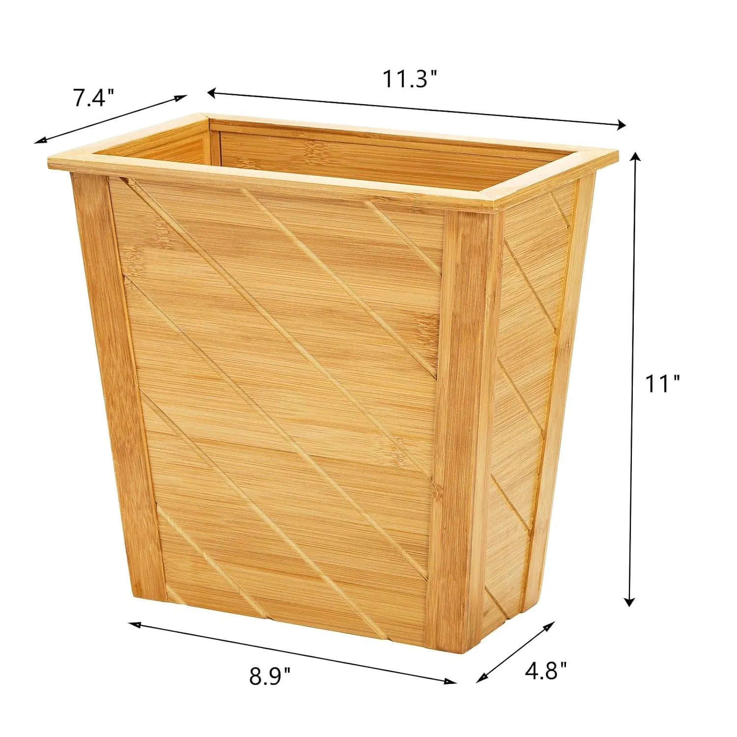 Bamboo Living Room Bedroom Trash Can