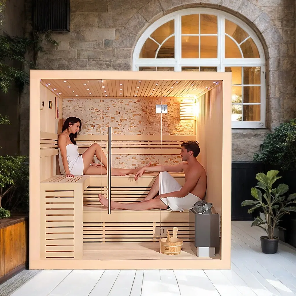 Японская парная на дровах с паровым увлажнением, 6 кВт