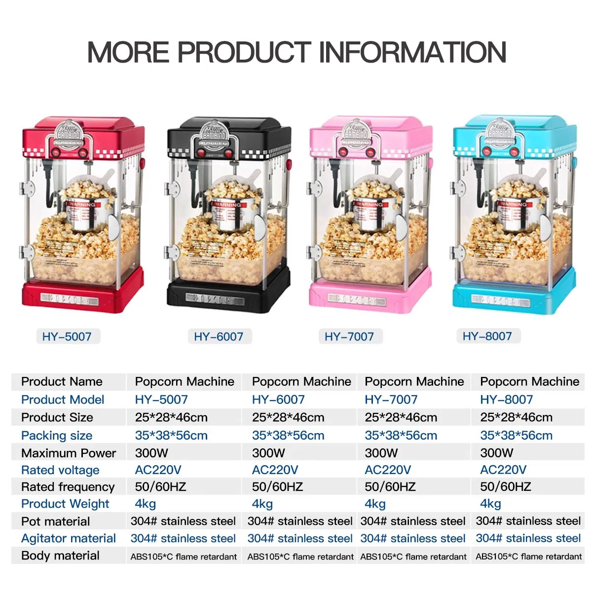 Multifunctional Commercial Appliances Quality Professional Machine Industrial Popcorn Making Machine