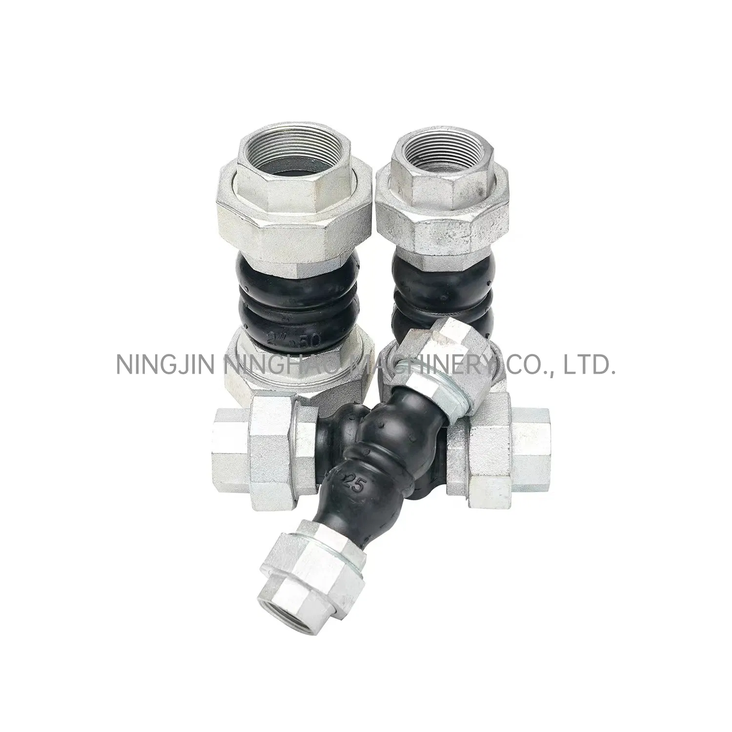 Galvanized Carbon Steel Union Thread Connection Double Sphere Rubber Expansion Joint