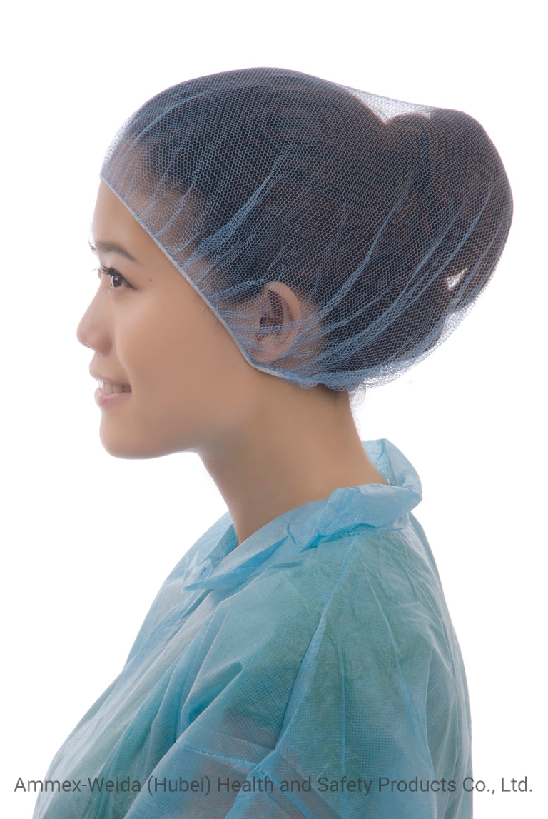 Comfortable Ventilate Disposable Use Nylon Hairnet with Single Elastic Rubber for Gathering Hair to Keep Sanitary