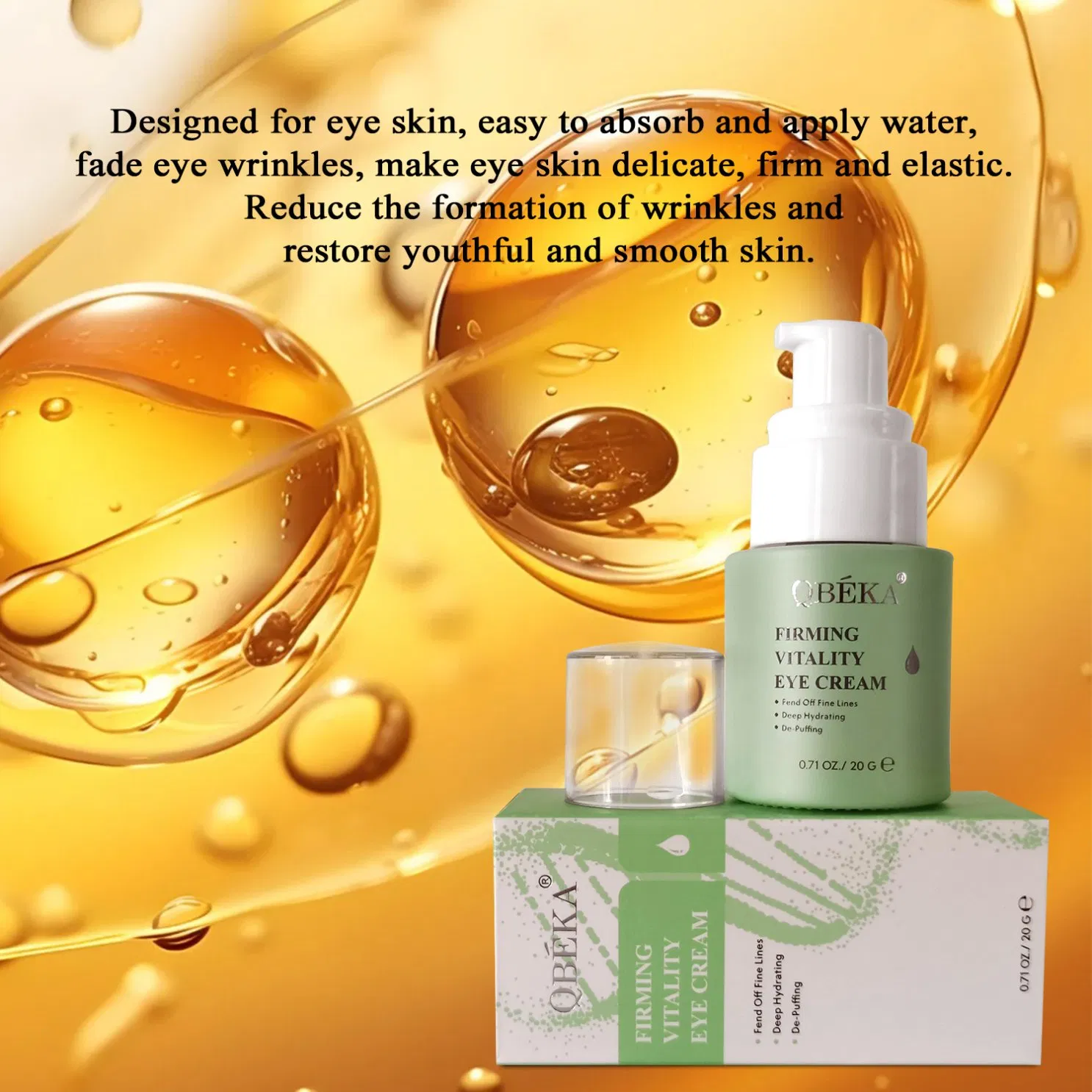 Qbeka Firming Vitality Eye Cream, Revitalizes and Lifts Eye Area