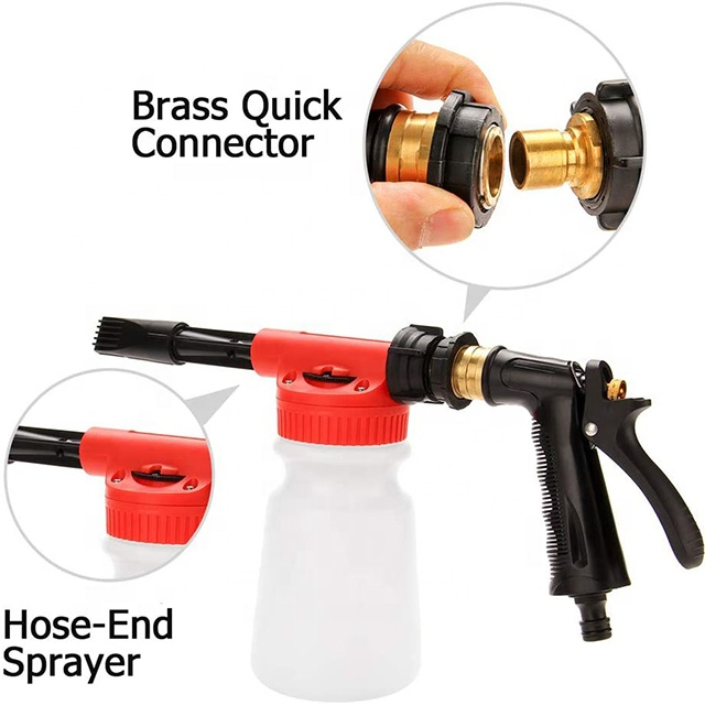 Car Wash Foam Sprayer Gun Car Wash Foamer Bottle Snow Foam Spray Gun Hose End Sprayer