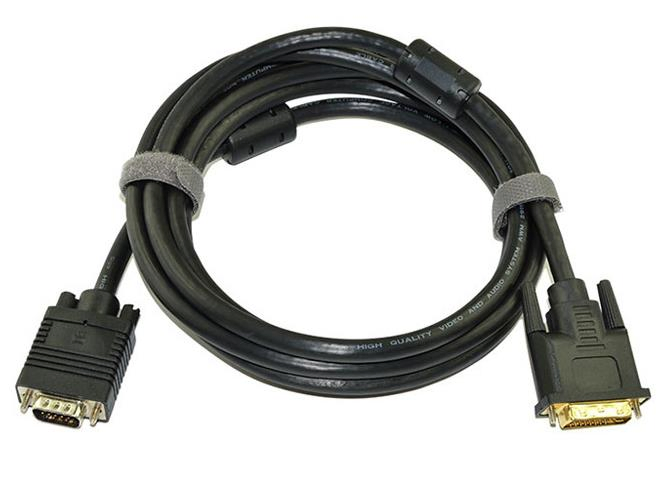 DVI to VGA Cable, Dual Link DVI-I 24+5 Male to VGA Male Cable