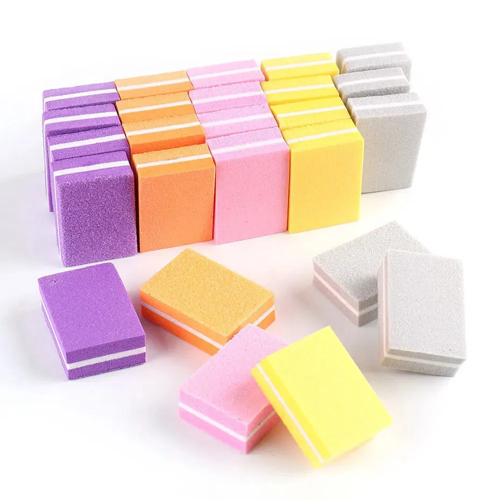 Private Label Disposable Mini Nail File Buffer Block Square Manicure and Pedicure Nails Art Sponge Files Tools