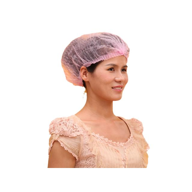Nonwoven Disposable Clip Cap PE Bouffant Shower Bathing Hotel Cap