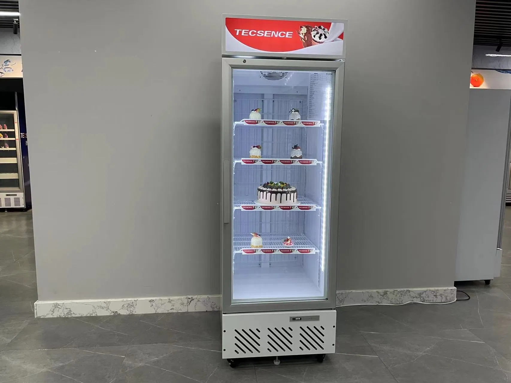 Ice Cream Glass Door Freezer Vertical Display Case Commercial Fridge Supermarket Freezer