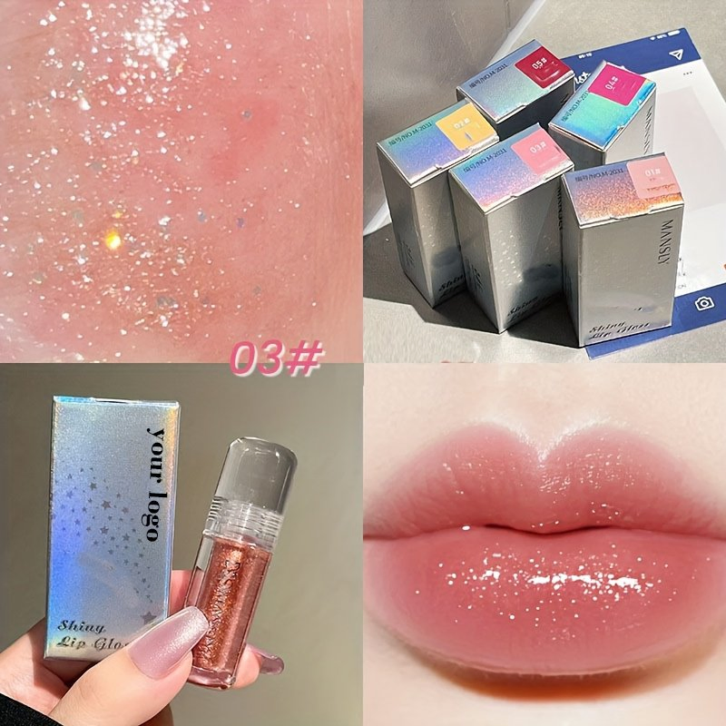 Wholesale Customization Transparent Tube Translucent Clear Texture Starfall Glitter Lip Gloss Gorgeous Lip Gloss