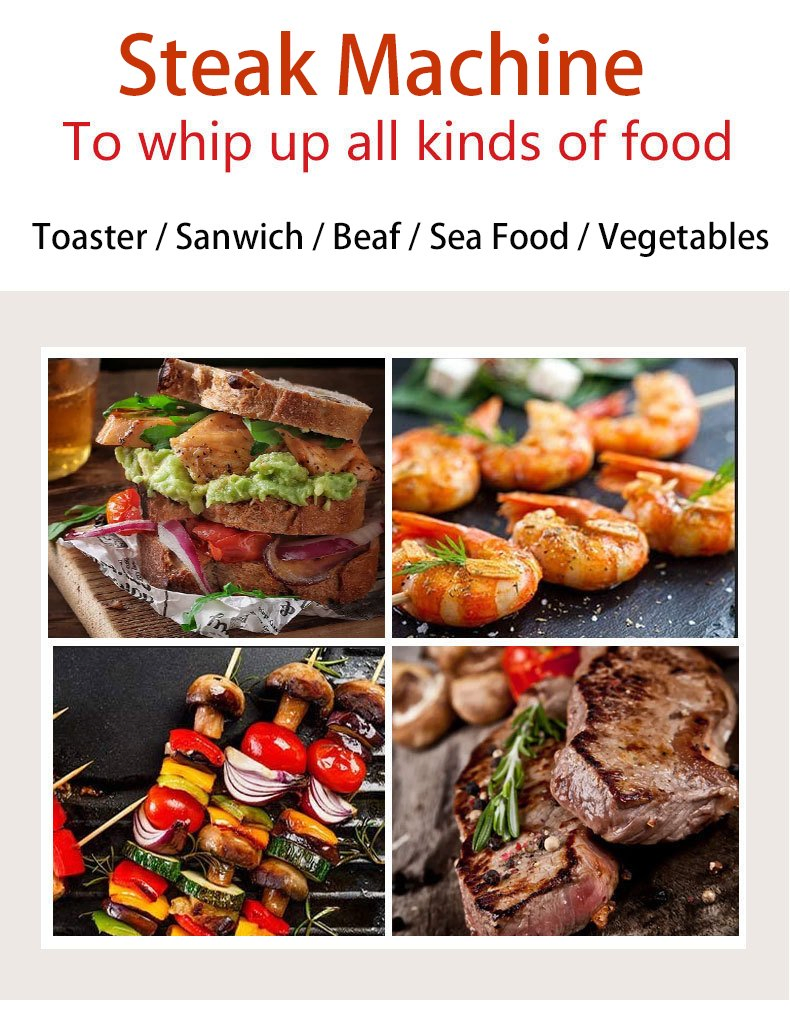 Raf-2200W Double Heating Double Contact Grill Griddles Electric Sandwich Maker Contact Steak Grill Waffle Maker