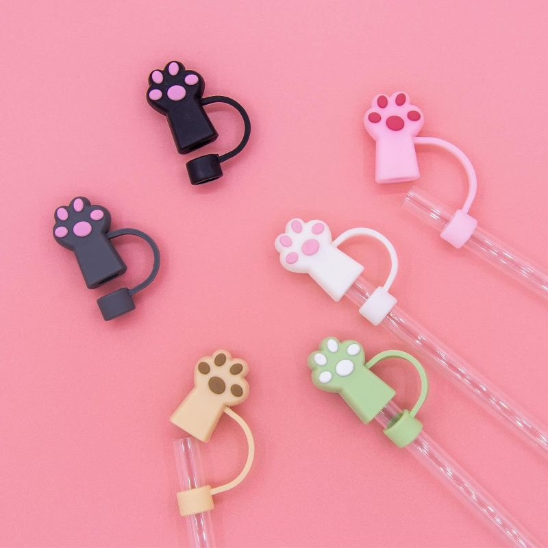 Custom Versatile Straw Plug Lovely Cat Claw Straw Stopper Decor for Various Cups