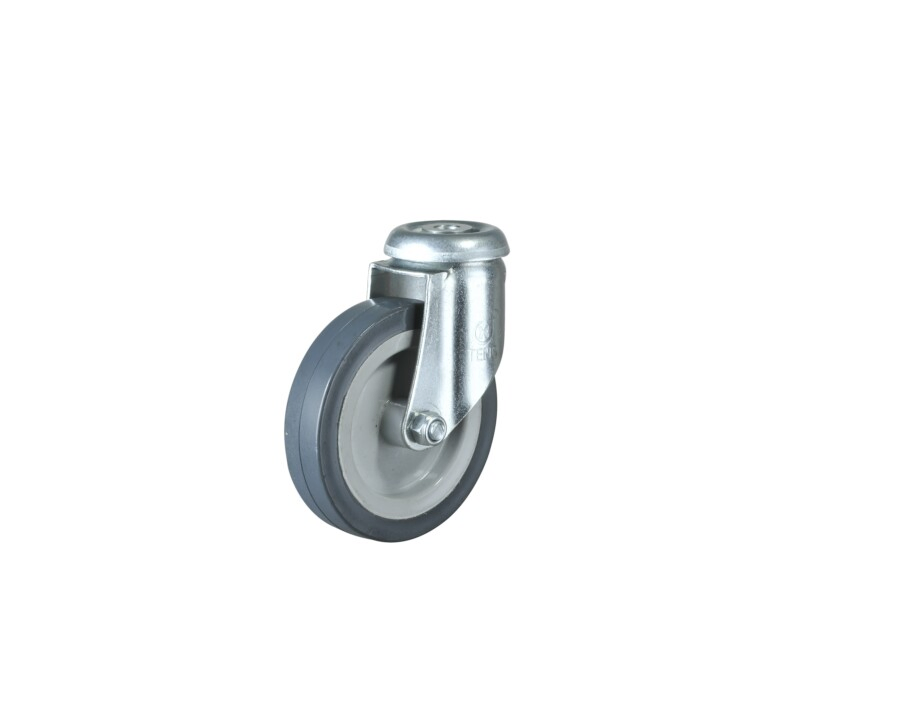 Industrial Medium Duty 75mm Swivel Hollow Kingpin PU Caster Wheel with Brake