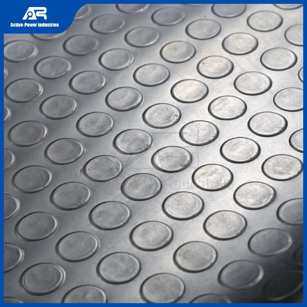 Active-Power Industries Rubber Mat Floor Distributor China Grey Color Round Button Rubber Floor Coin Rubber Flooring Mat Rubber Floor