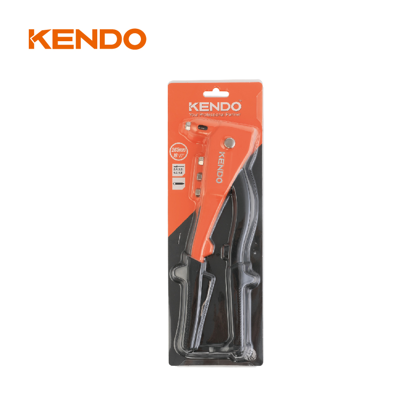 Kendo Aluminium Hand Riveter Back Handle Made From Iron Steel Sheet, Thickness: 2.5mm, with Non-Slip Soft Grip for Comfort Handling