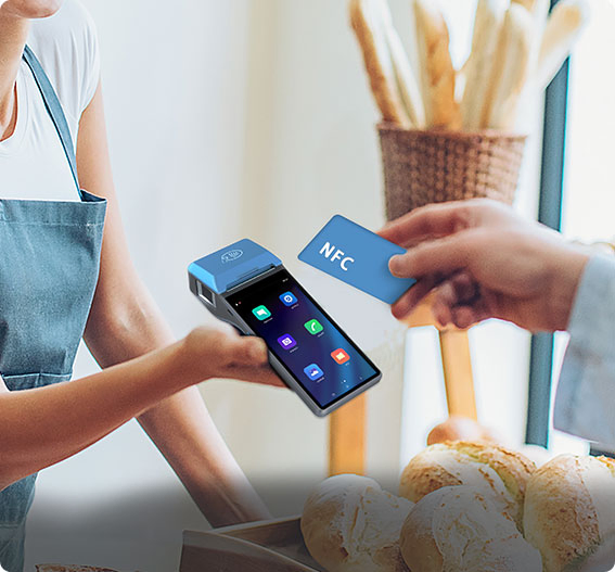 CS30 PRO Handheld Android POS System Terminal with Touch Screen 4G WiFi NFC Built-in Printer