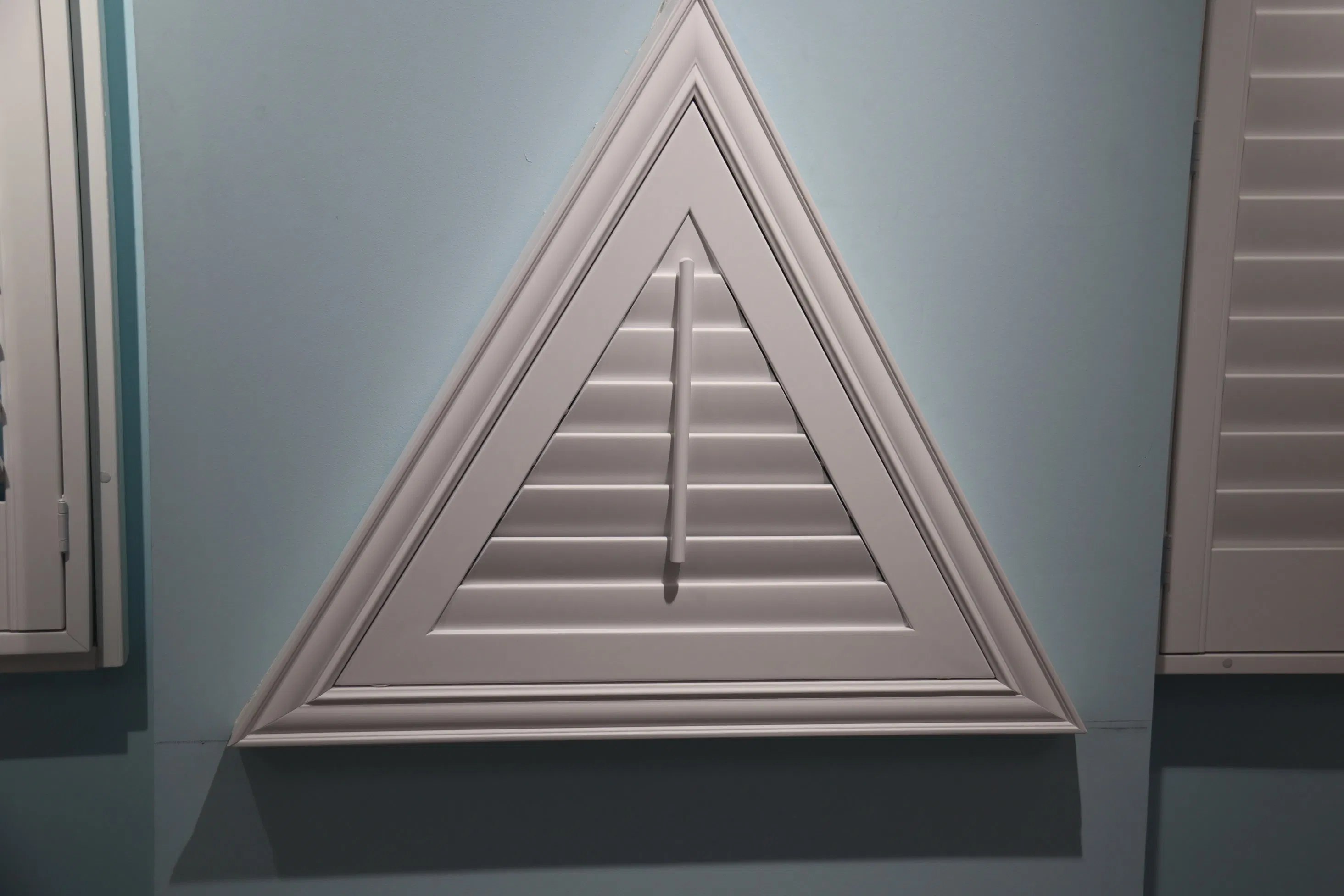 Custom-Crafted Rake Shutters Triangle Shape Plantation Shutters Single Triangular Shutter