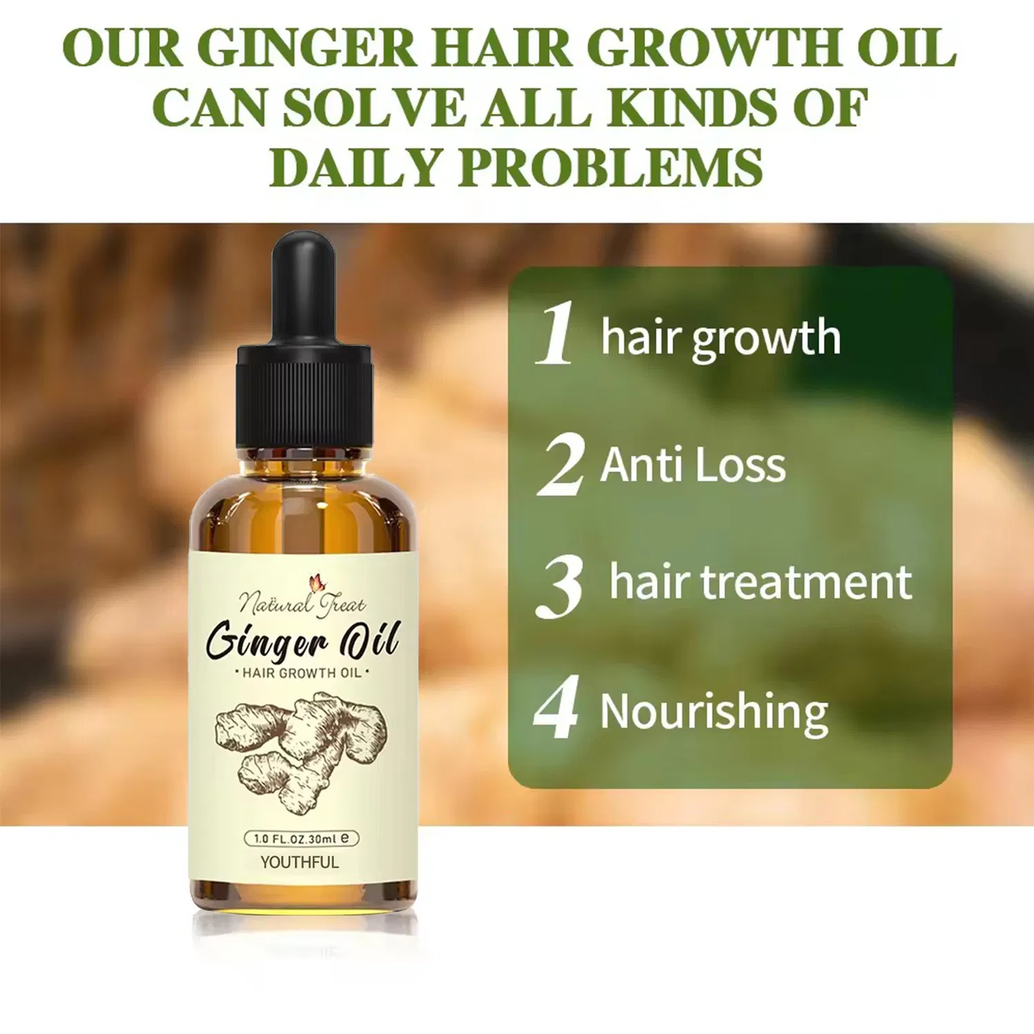 Natural Organic Scalp Vegan Black Hair Care Essential Oil