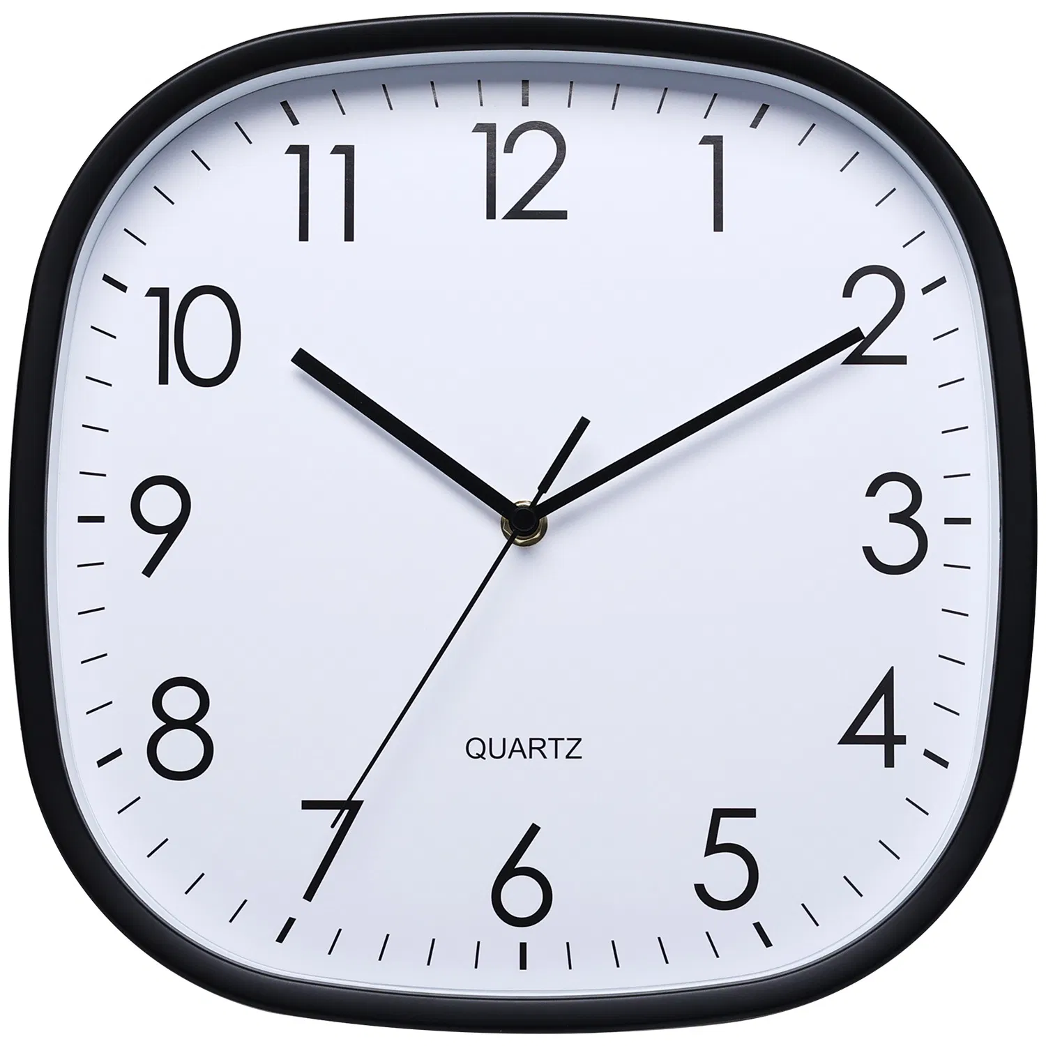 Living Room Wall Clock 12-Inch Silent Square Rounded Corner Luminous Wall Clock