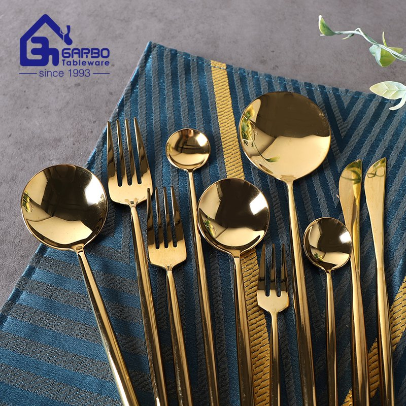 Premium Electroplated Color 304 Stainless Steel Food Fork with High-Quality Polish