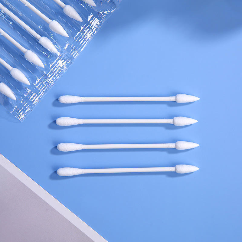 Disposable Single-Piece Individually Wrapped White Paper-Stick Cotton Swabs
