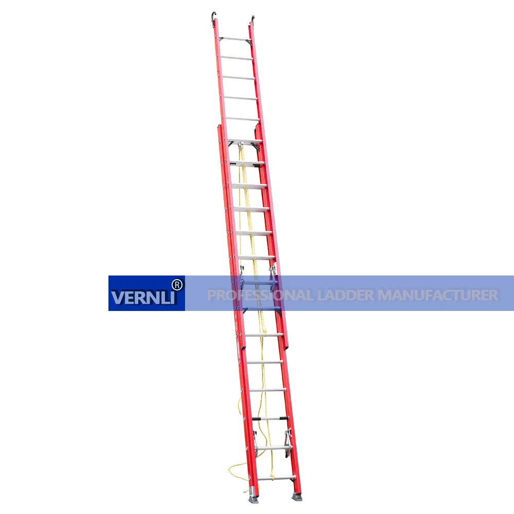 Electric Insulating Triple Sided Multipurpose Fiber Glass Ladder Foldable Fiberglass Ladders Extension Ladders
