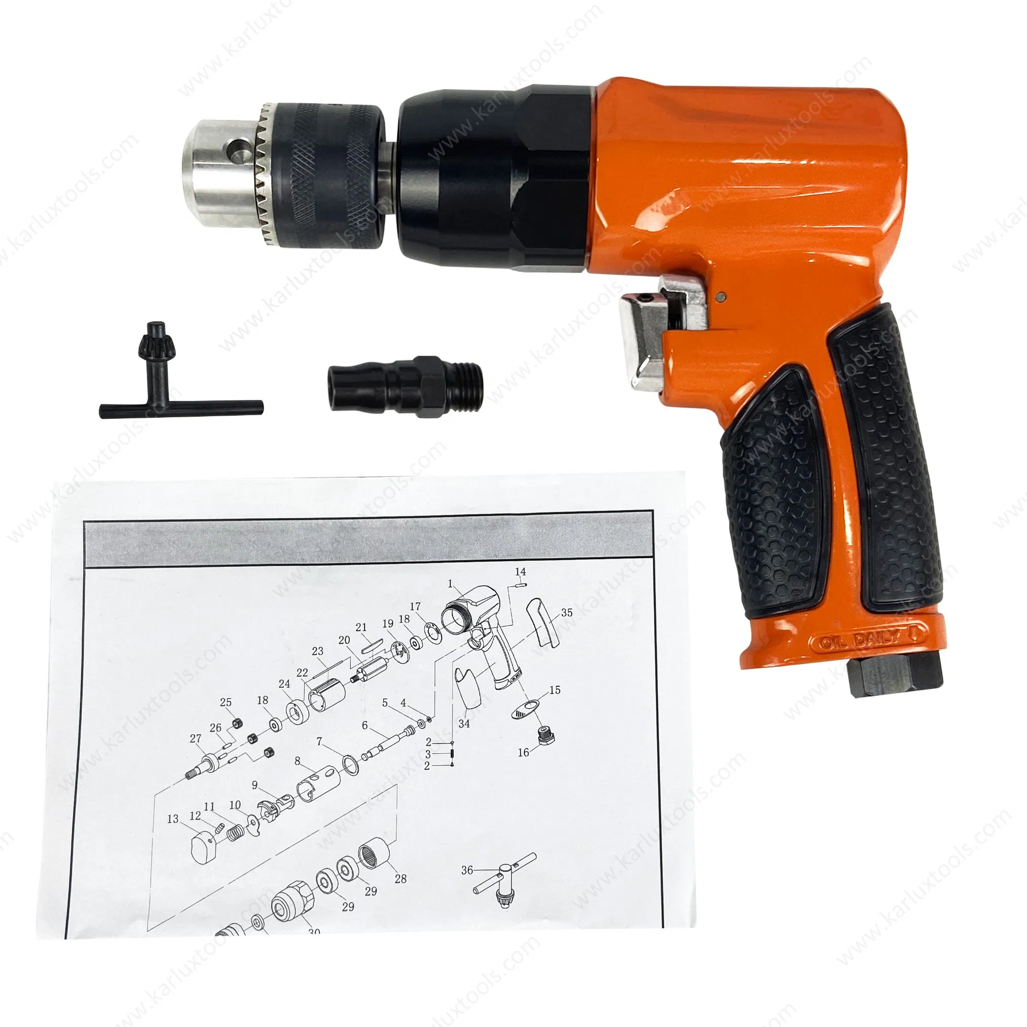 Пневматическая дрель 1800 об/мин с пистолетной рукояткой